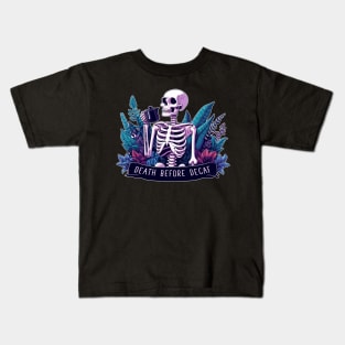 death before decaf I Kids T-Shirt